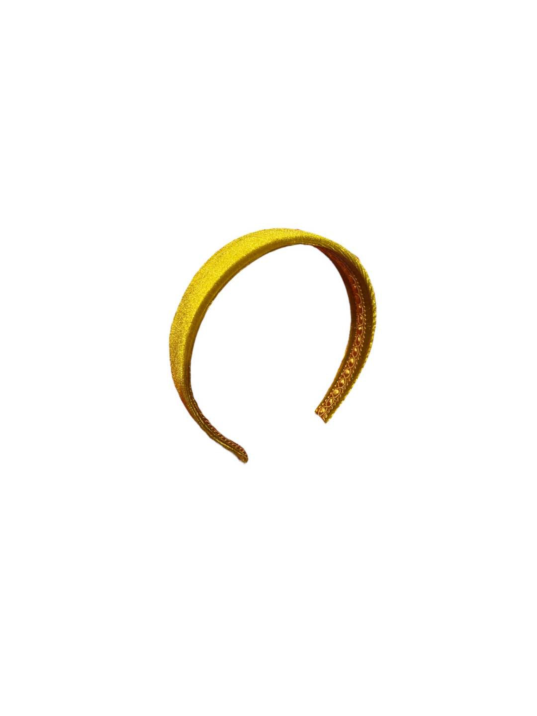 Cerchietto in velluto a fascia giallo