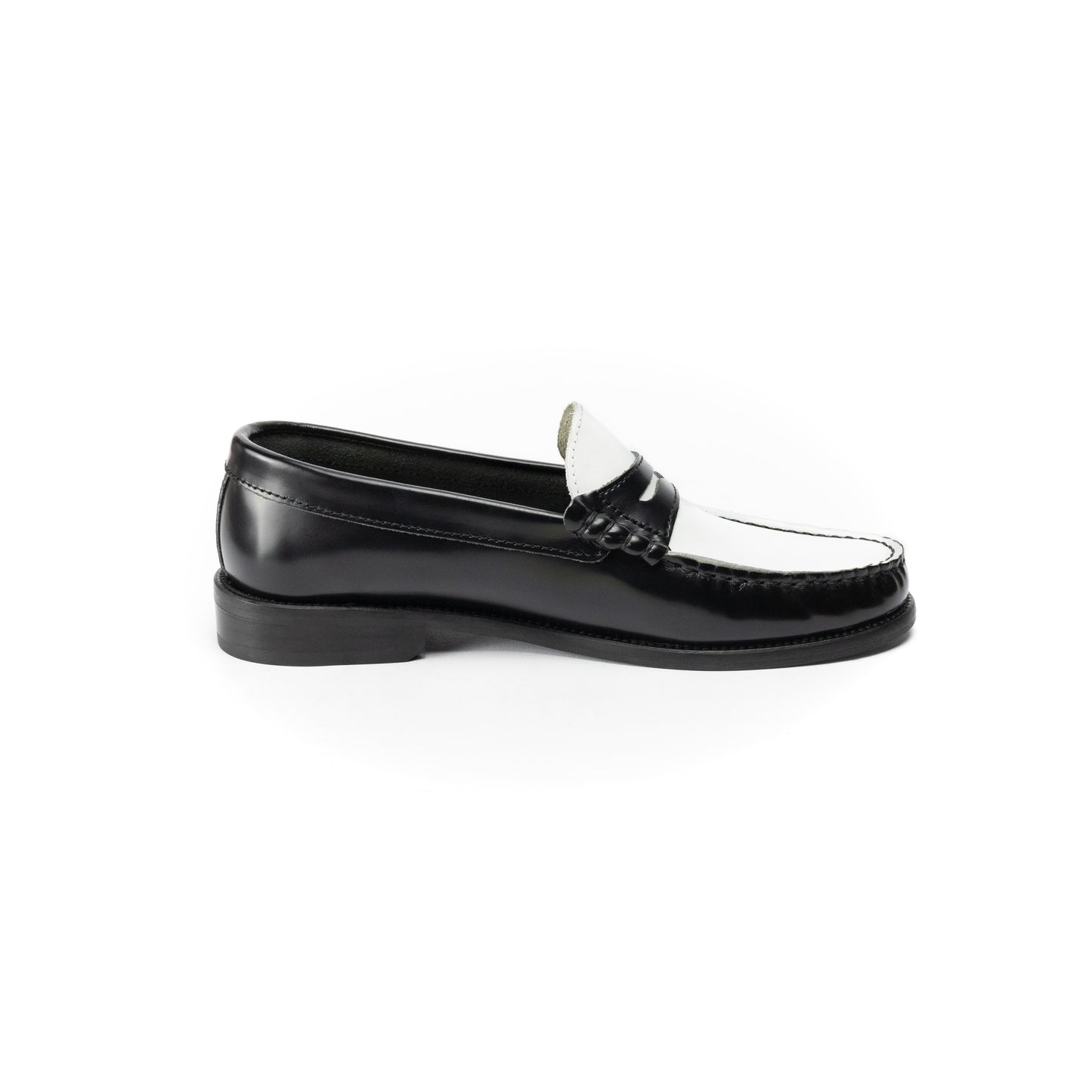Mocassini in pelle bicolor black&white