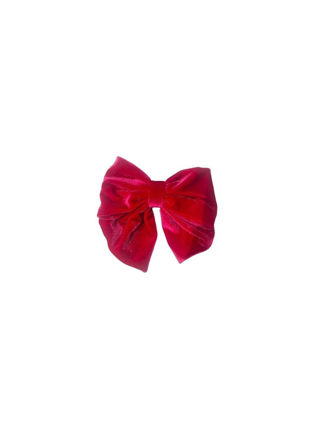 Fermaglio fiocco in velluto fucsia