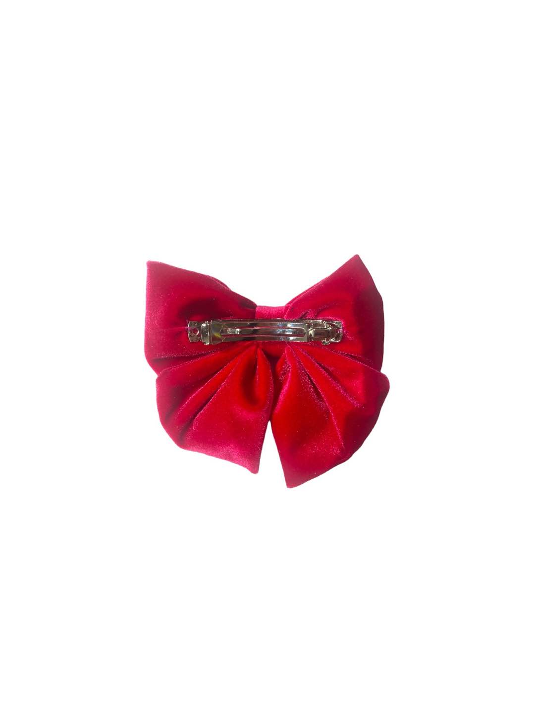 Fermaglio fiocco in velluto fucsia