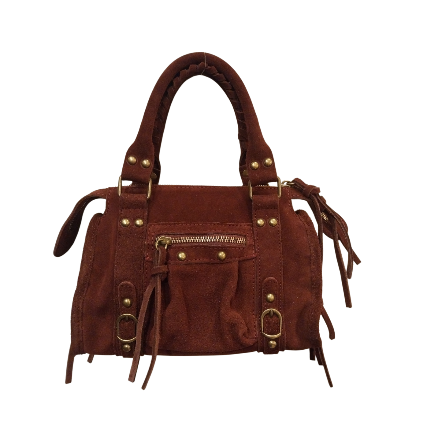 Borsa Mini Bag pelle scamosciata mogano