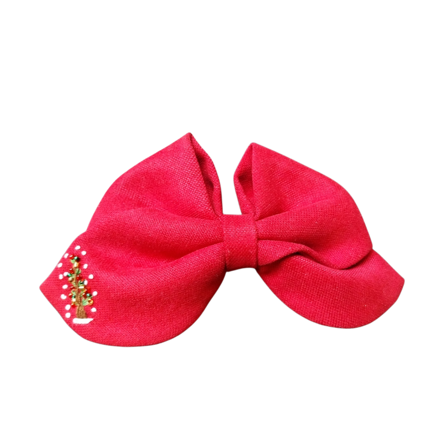 Fiocco per capelli rosso grande Natale albero con neve