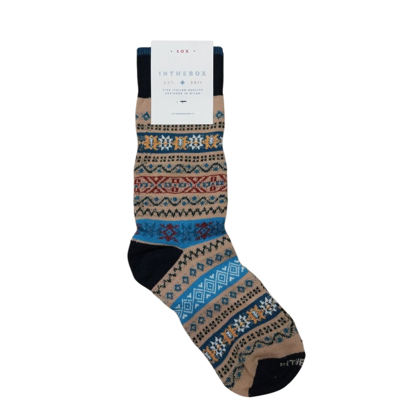 Calzini corti beige Jaquard