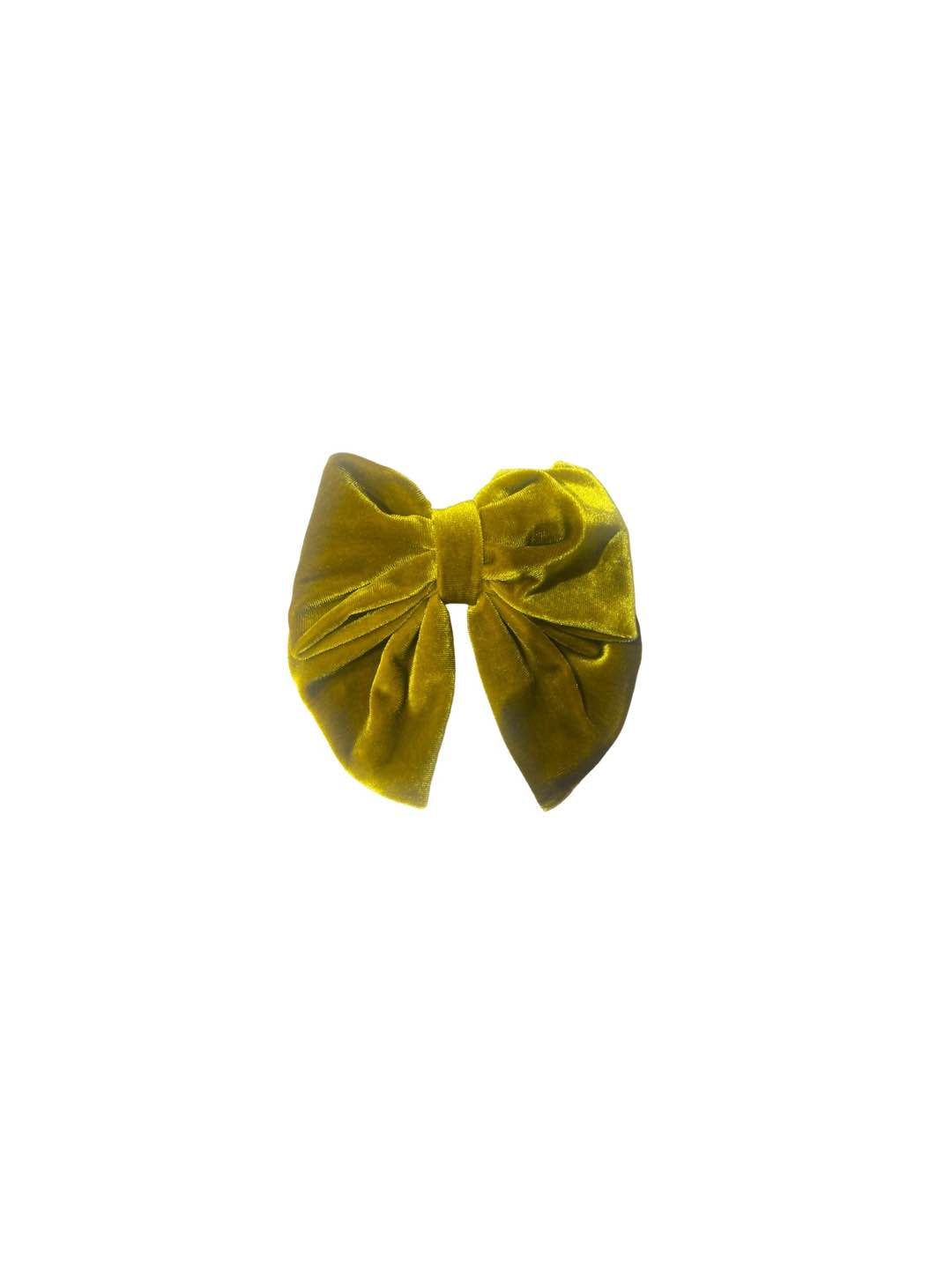 Fermaglio fiocco in velluto giallo