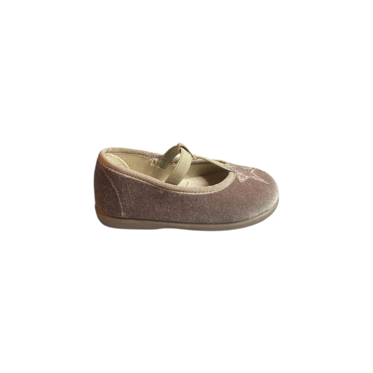 Ballerine di velluto beige con stella
