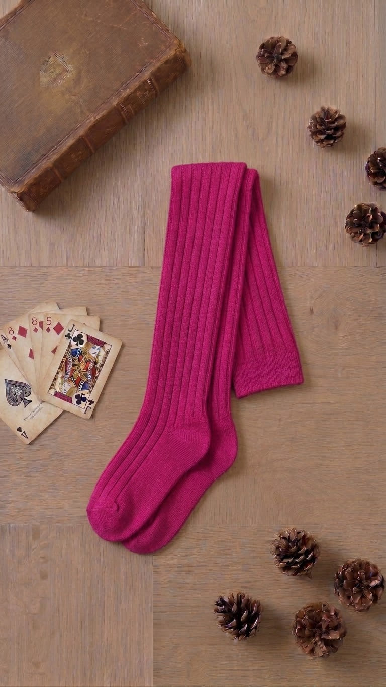 Calzamaglia a coste fuxia