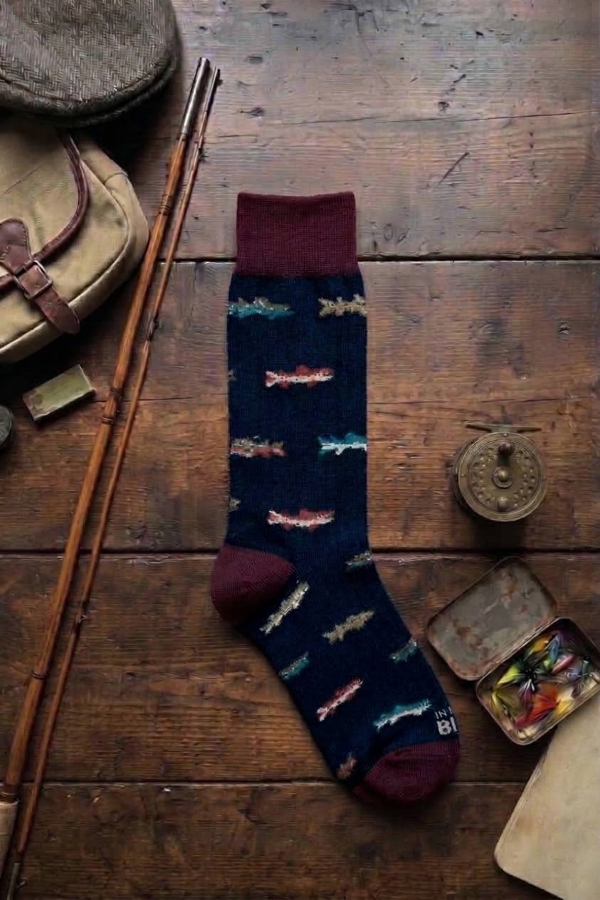 Calze corte Fish allover small blu