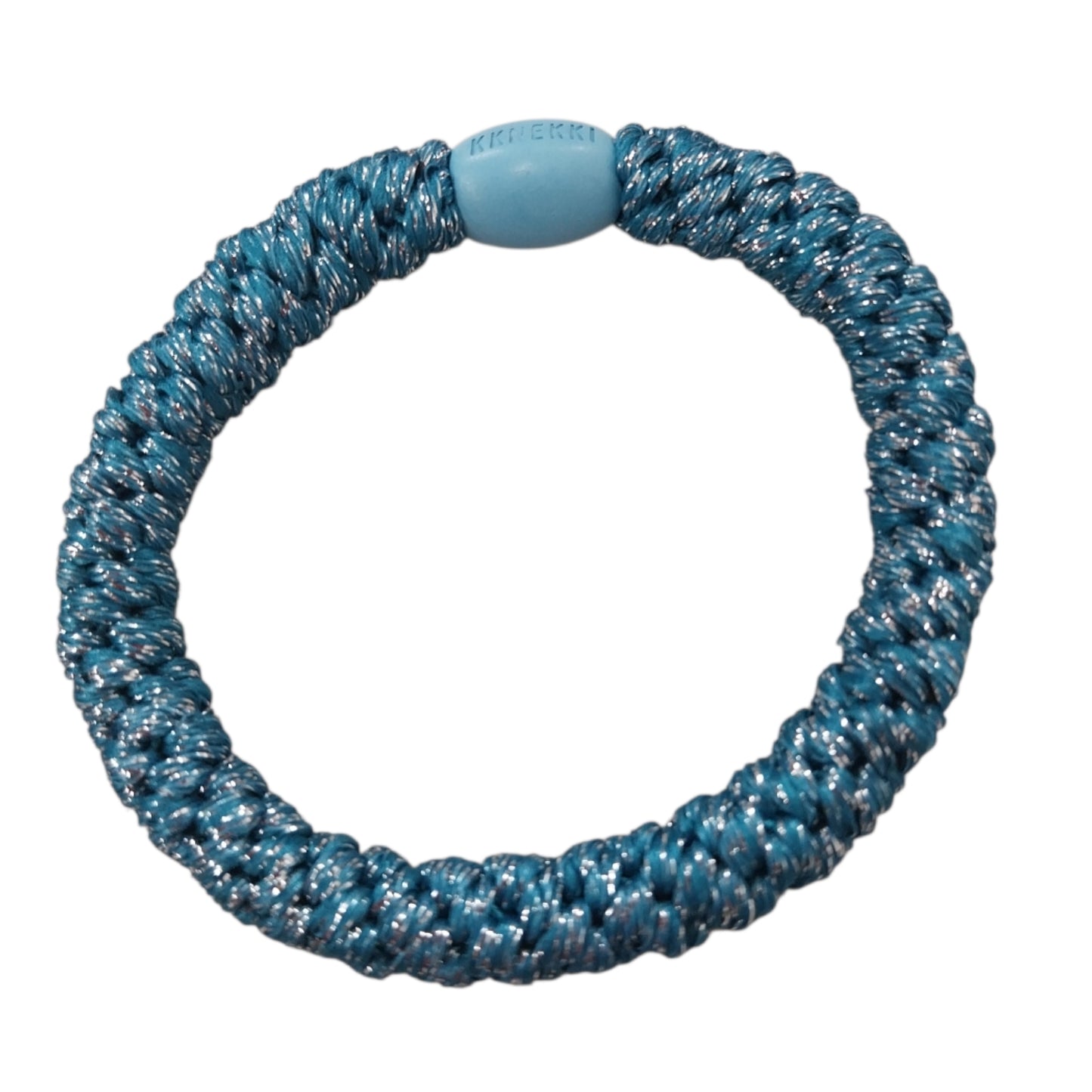 Knekki Elastico per capelli Glitter Silver Light ocean blue