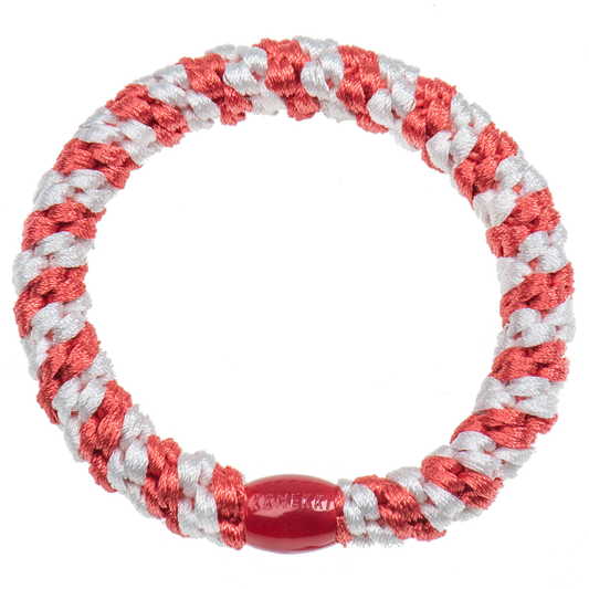 Elastico per capelli Kknekki white deep coral stripe