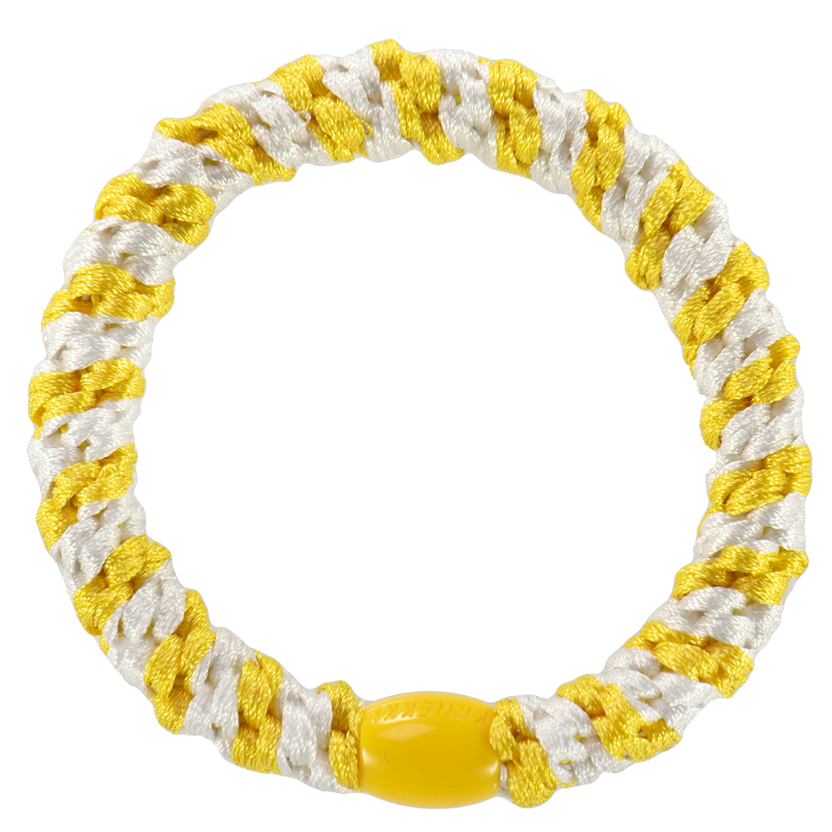 Elastico per capelli Kknekki white yellow stripe