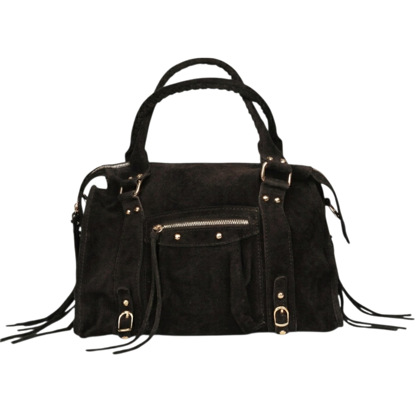 Borsa Maxi Bag pelle scamosciata nero