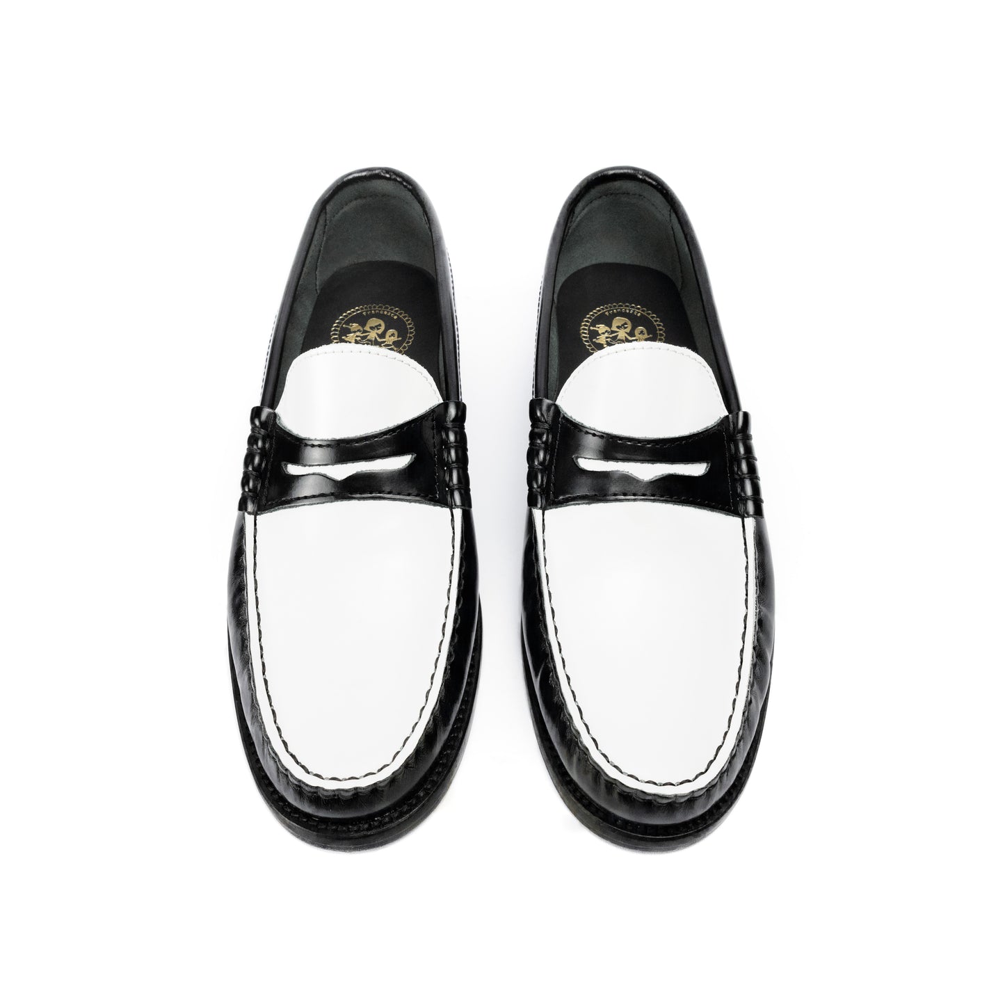 Mocassini in pelle bicolor black&white