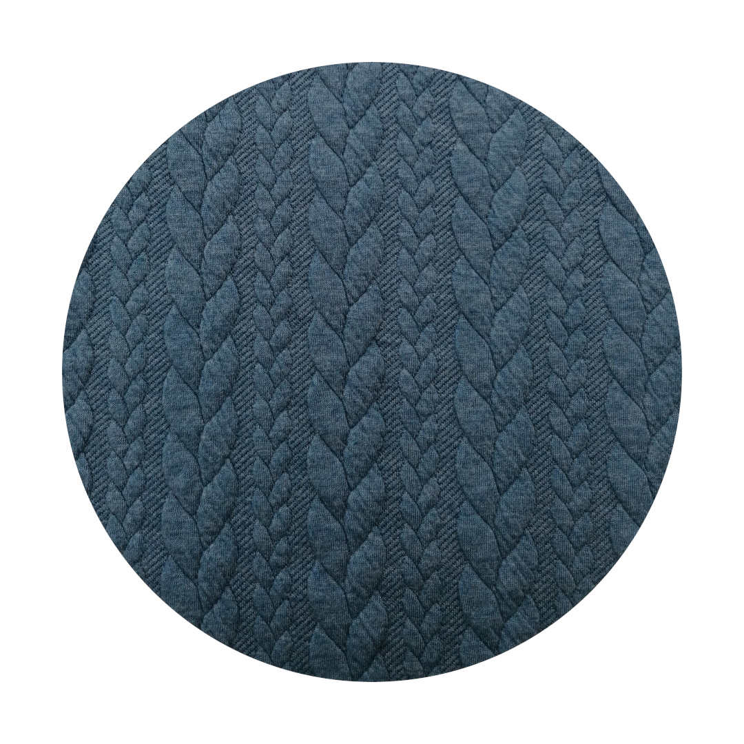 Felpa maniche lunghe treccia ottanio