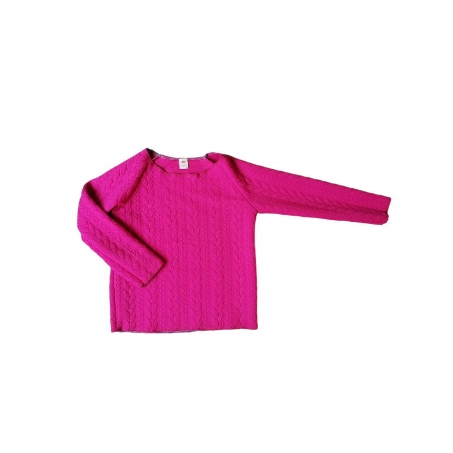 Felpa maniche lunghe treccia fuxia