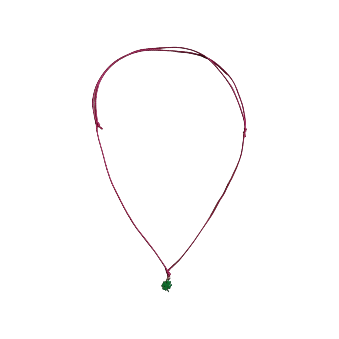 Collana lucky cordino cerato + ciondolo smaltato - Personalizzabile