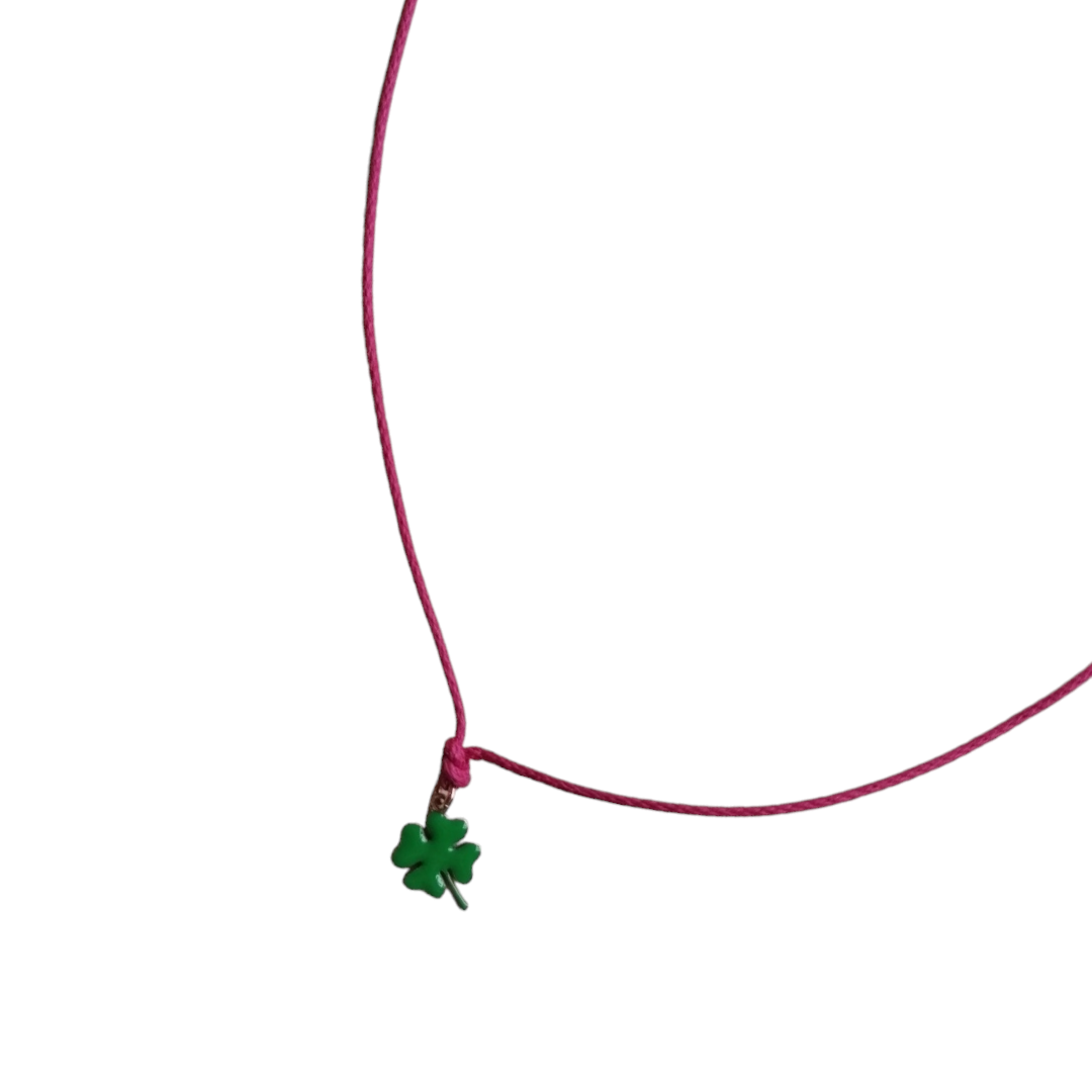 Collana lucky cordino cerato + ciondolo smaltato - Personalizzabile