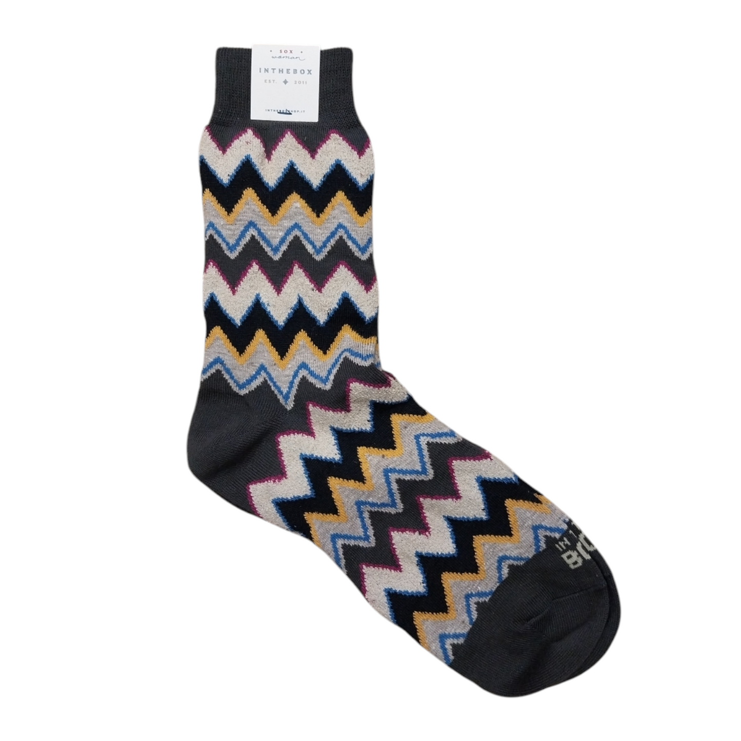 Calzini corti zig zag grigio scuro