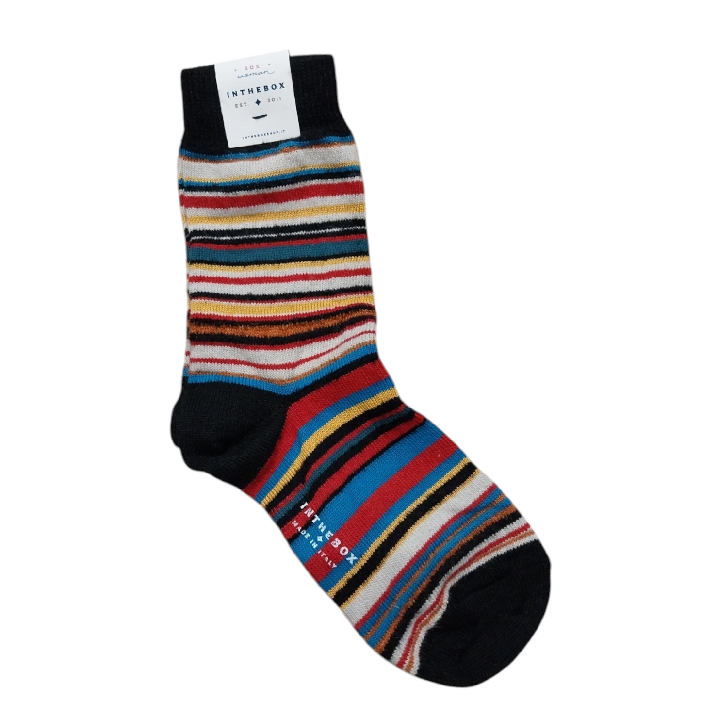 Calze in the box corte woman stripe multi panna/nero (righe)
