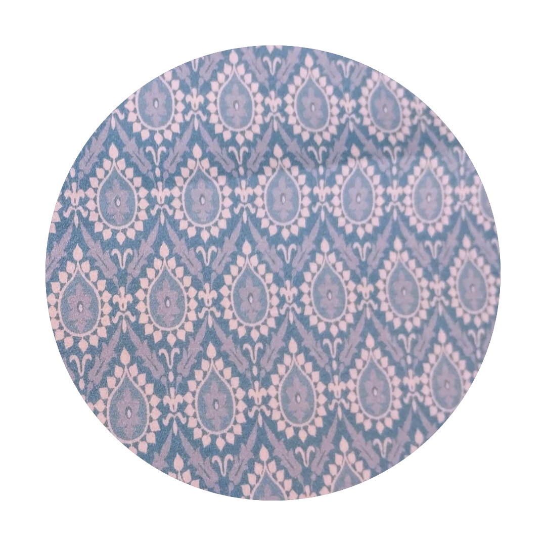 Gonna cotone fermo Damasco azzurro