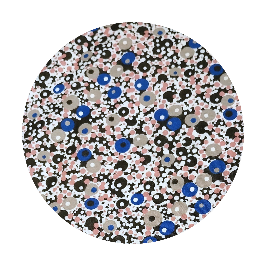 Jogger con elastico in vita cotone liberty blu e rosa