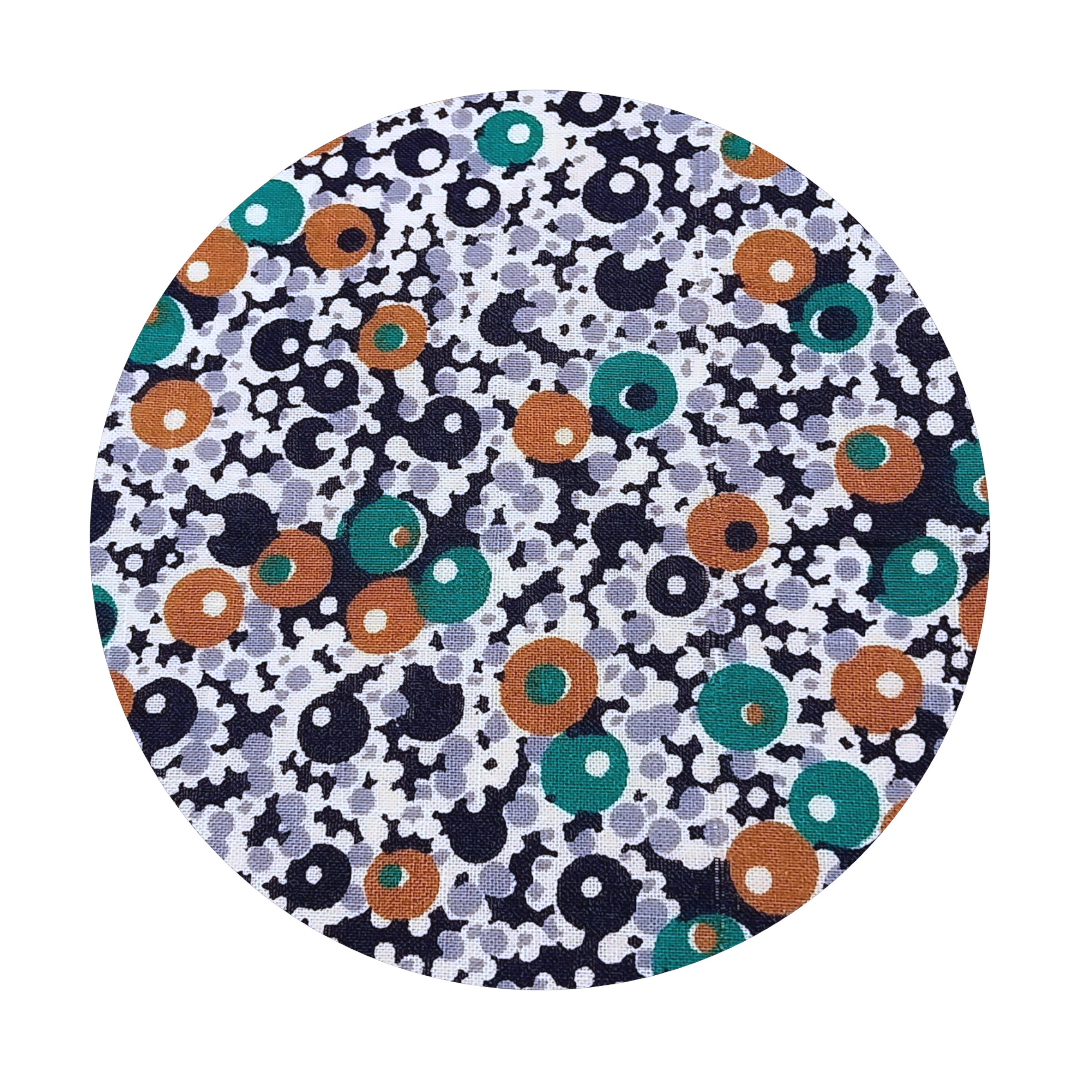 Gonna cotone fermo geometrico arancio