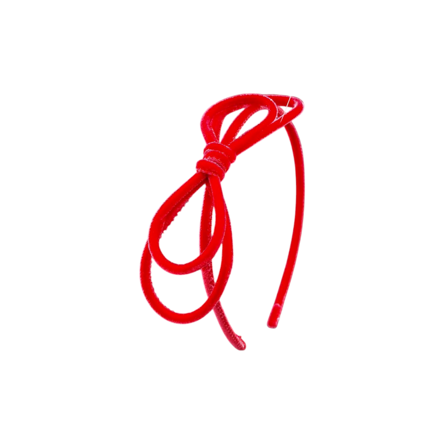 Cerchietto in velluto con fiocco rosso