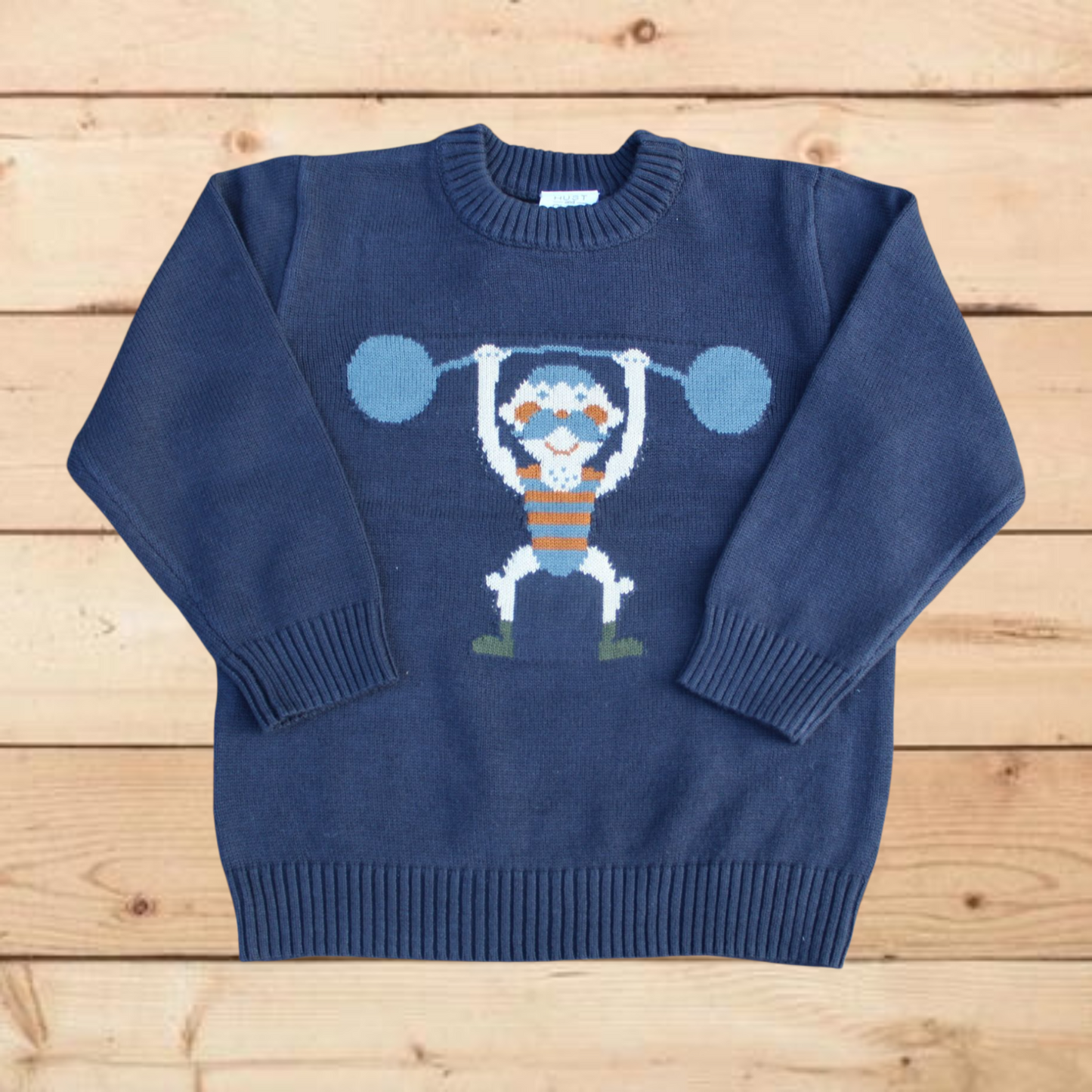 Maglioncino azzurro scuro omino forzuto