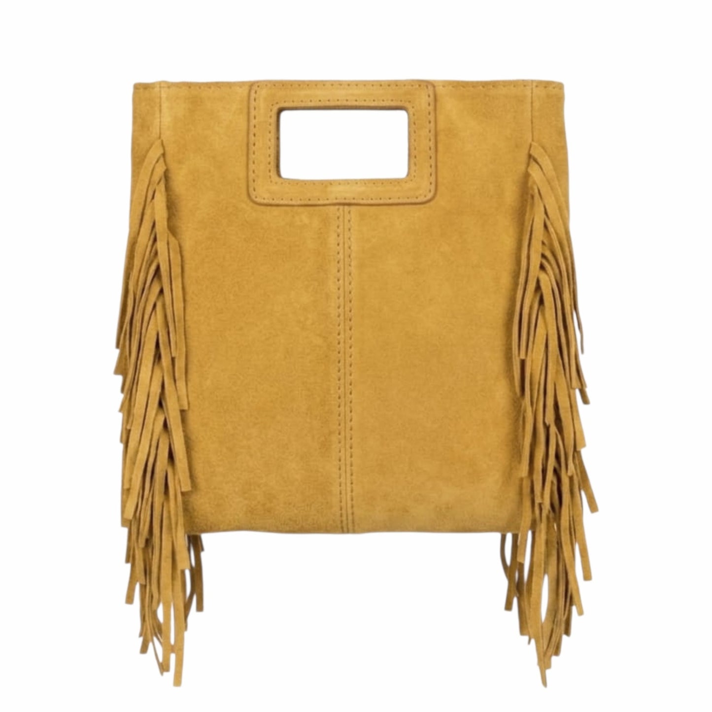 Borsa Maxi Suede con frange senape
