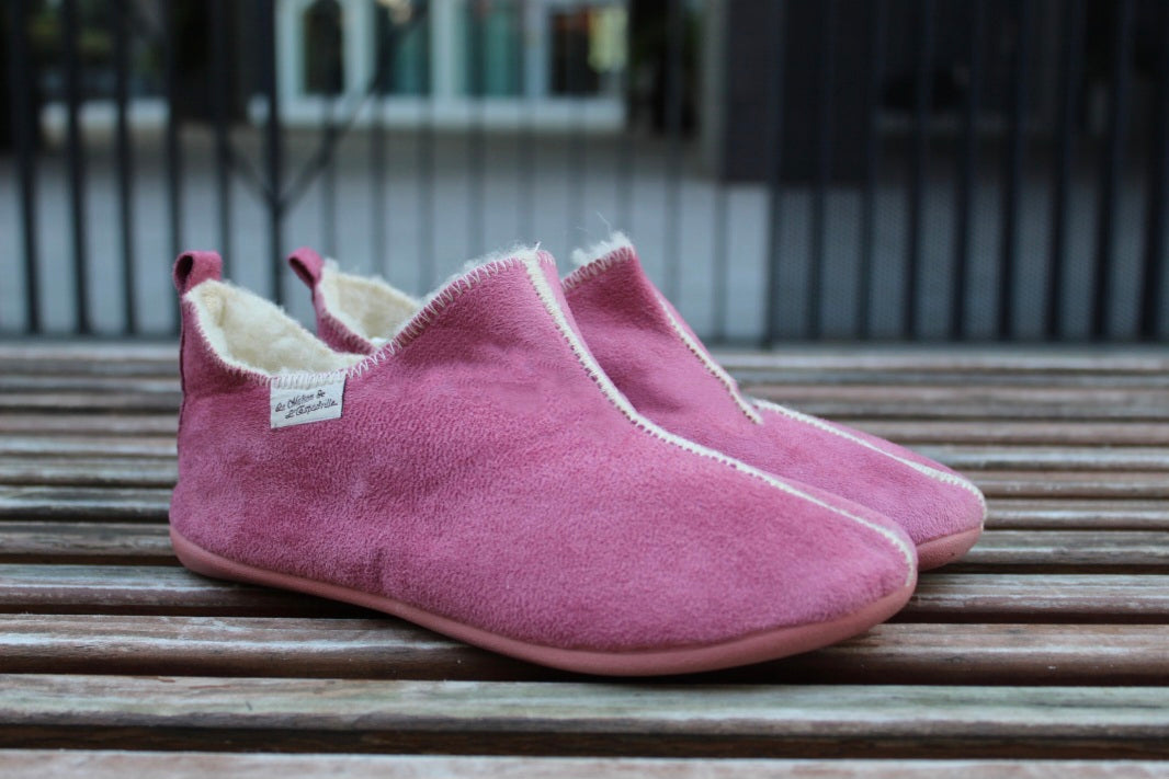 Stivaletti alcantara lana vergine rosa