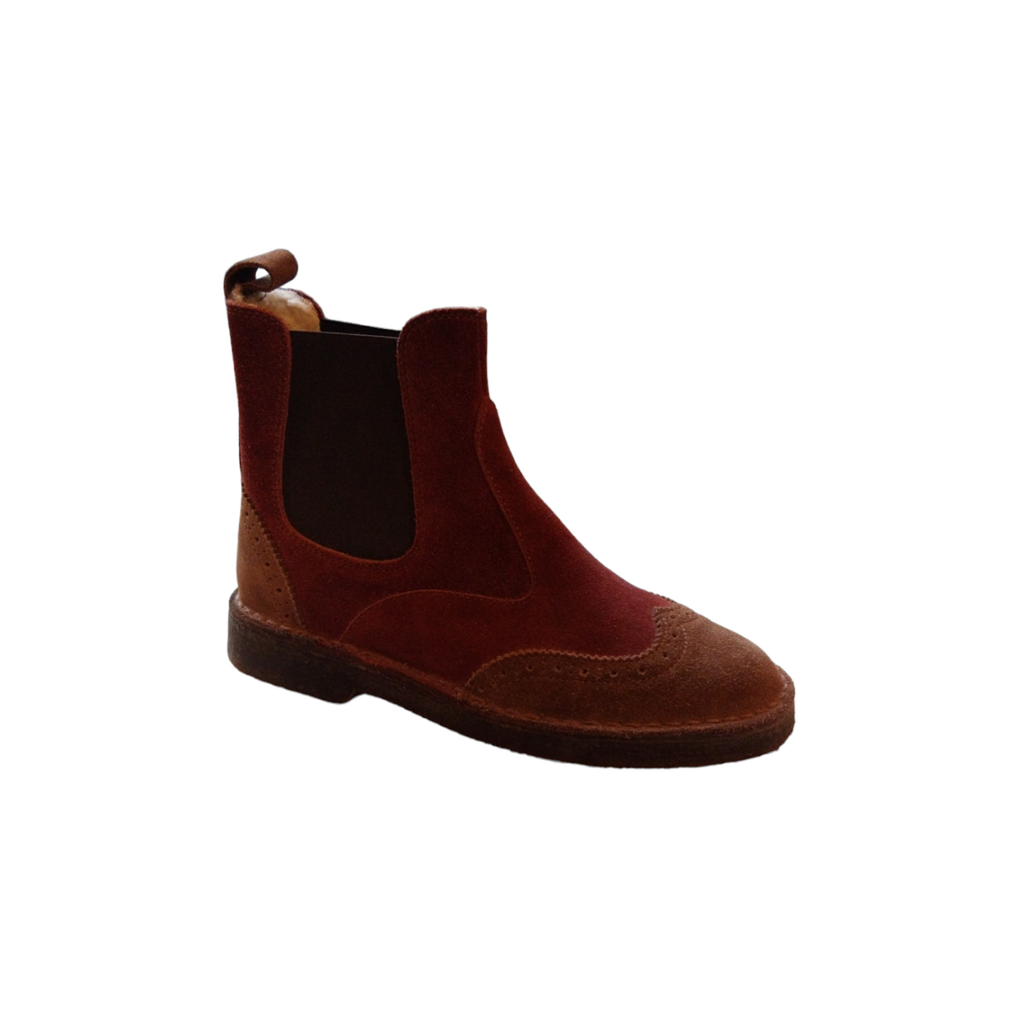Stivaletti beatles bicolor bordeaux