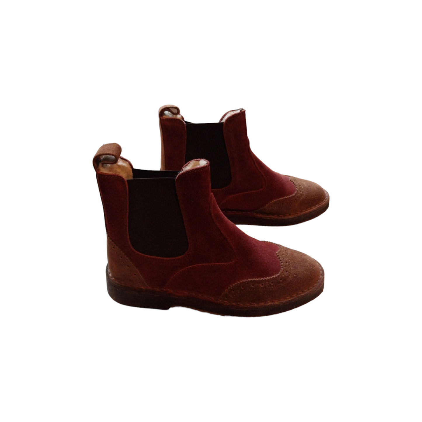 Stivaletti beatles bicolor bordeaux