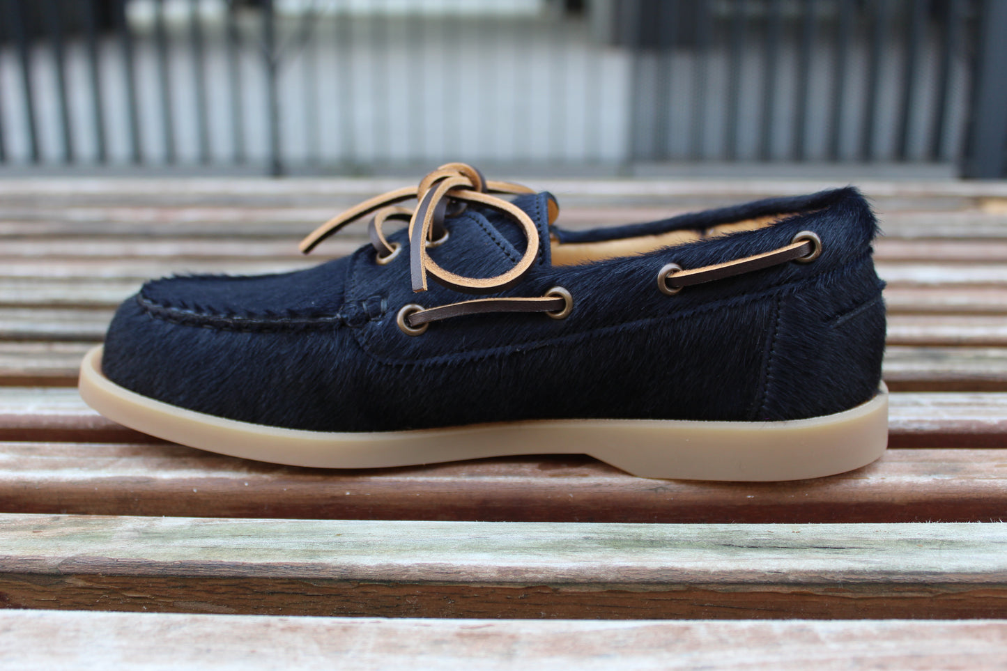 Mocassini effetto cavallino blu notte