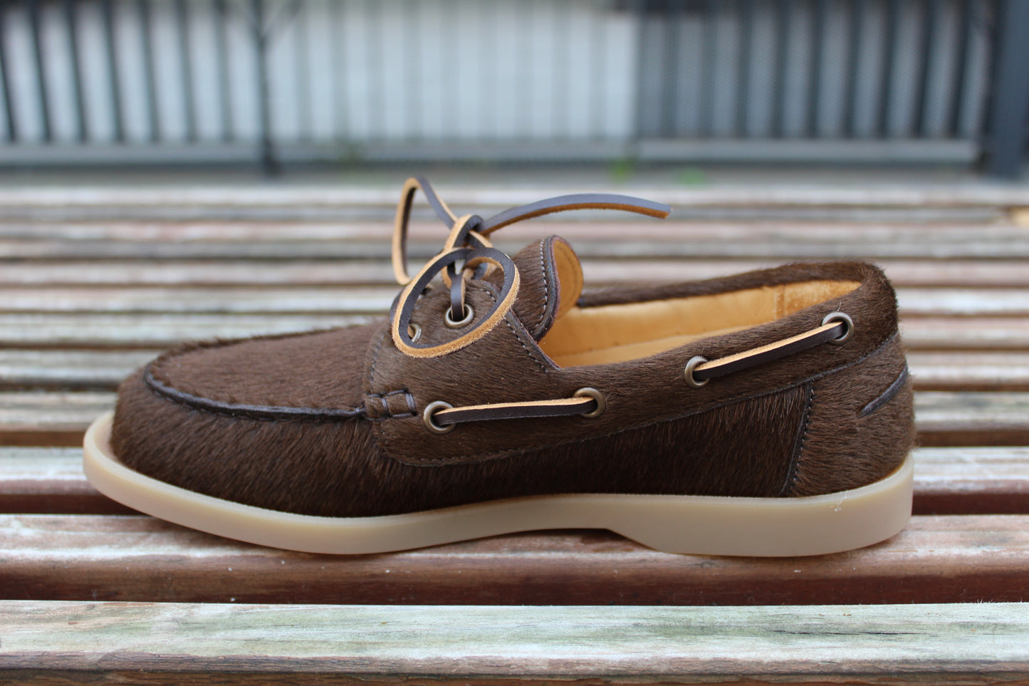 Mocassini effetto cavallino marrone