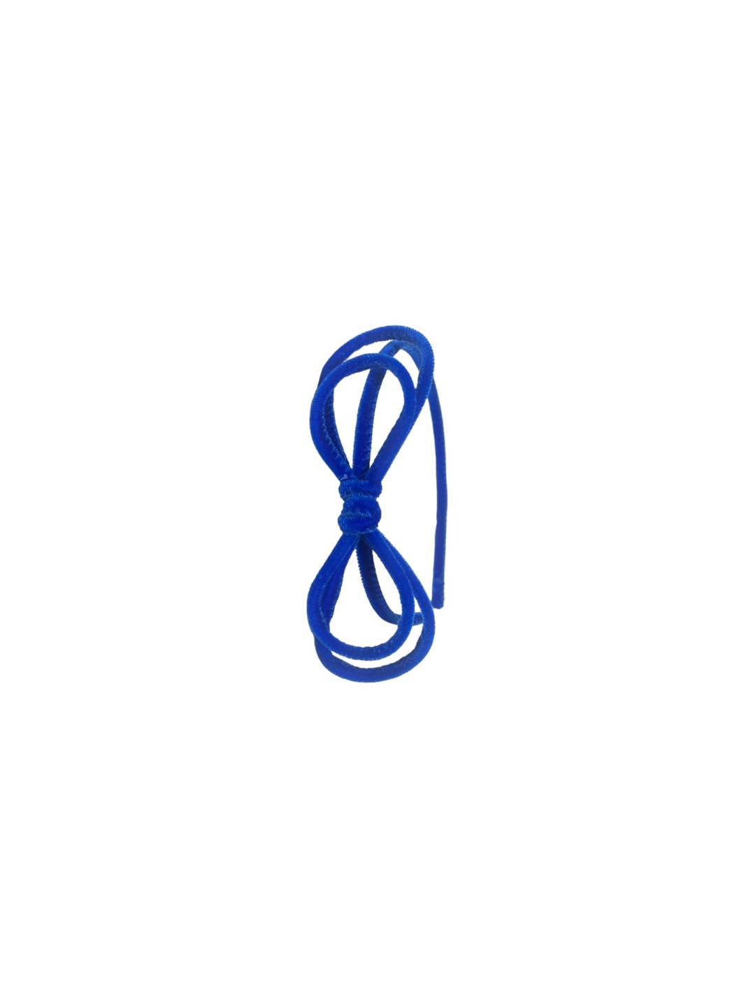 Cerchietto in velluto con fiocco bluette