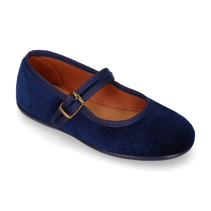 Ballerine di velluto blu notte
