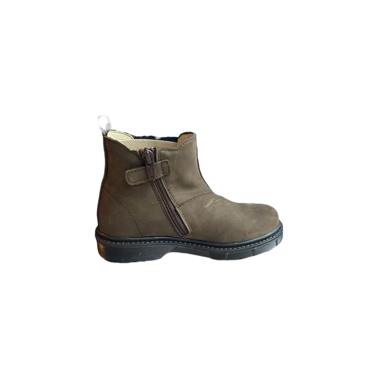 Polacchine nabuk marrone con elastico blu