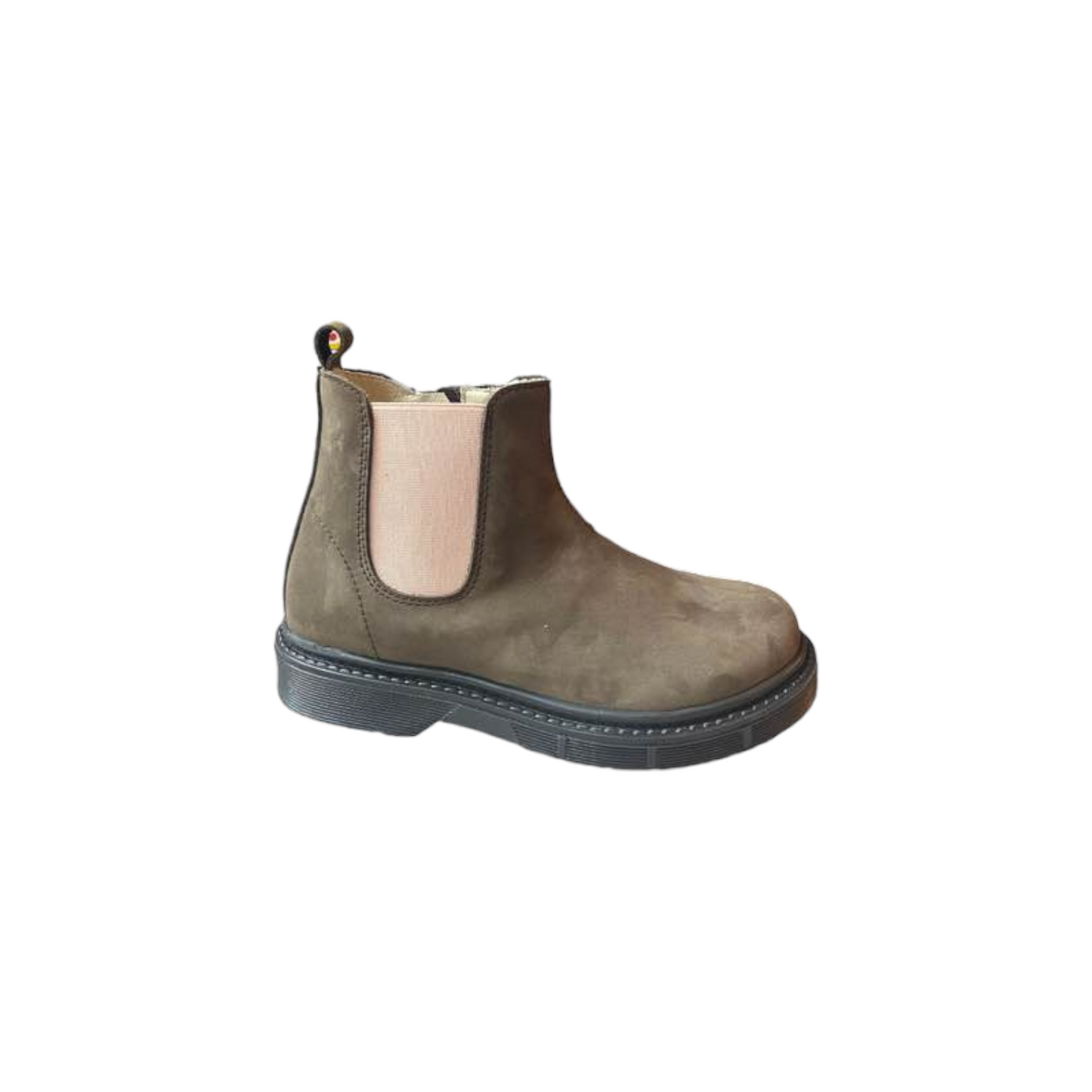 Polacchine nabuk marrone elastico rosa