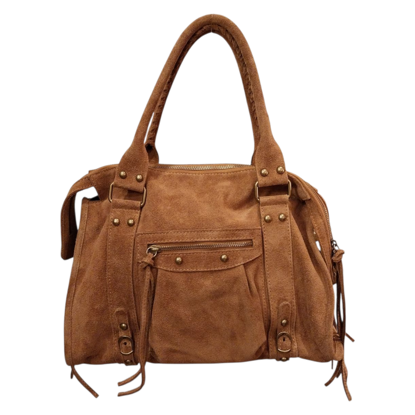Borsa Maxi Bag pelle scamosciata bruciato