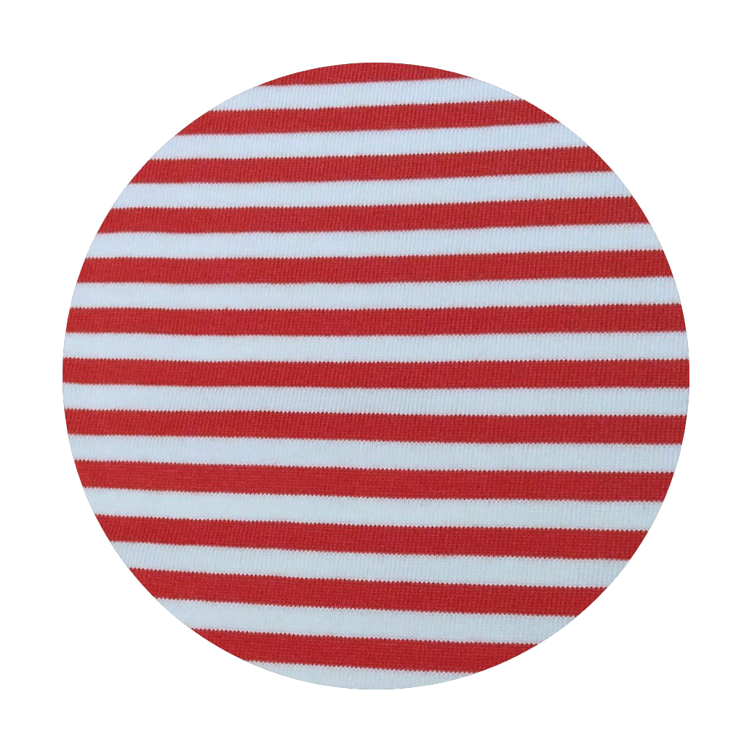 Maglia maniche lunghe righe sottili rosso peso leggero