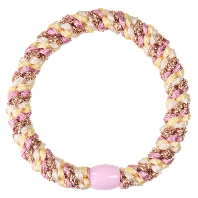 Elastico per capelli Kknekki old pink yellow glitter