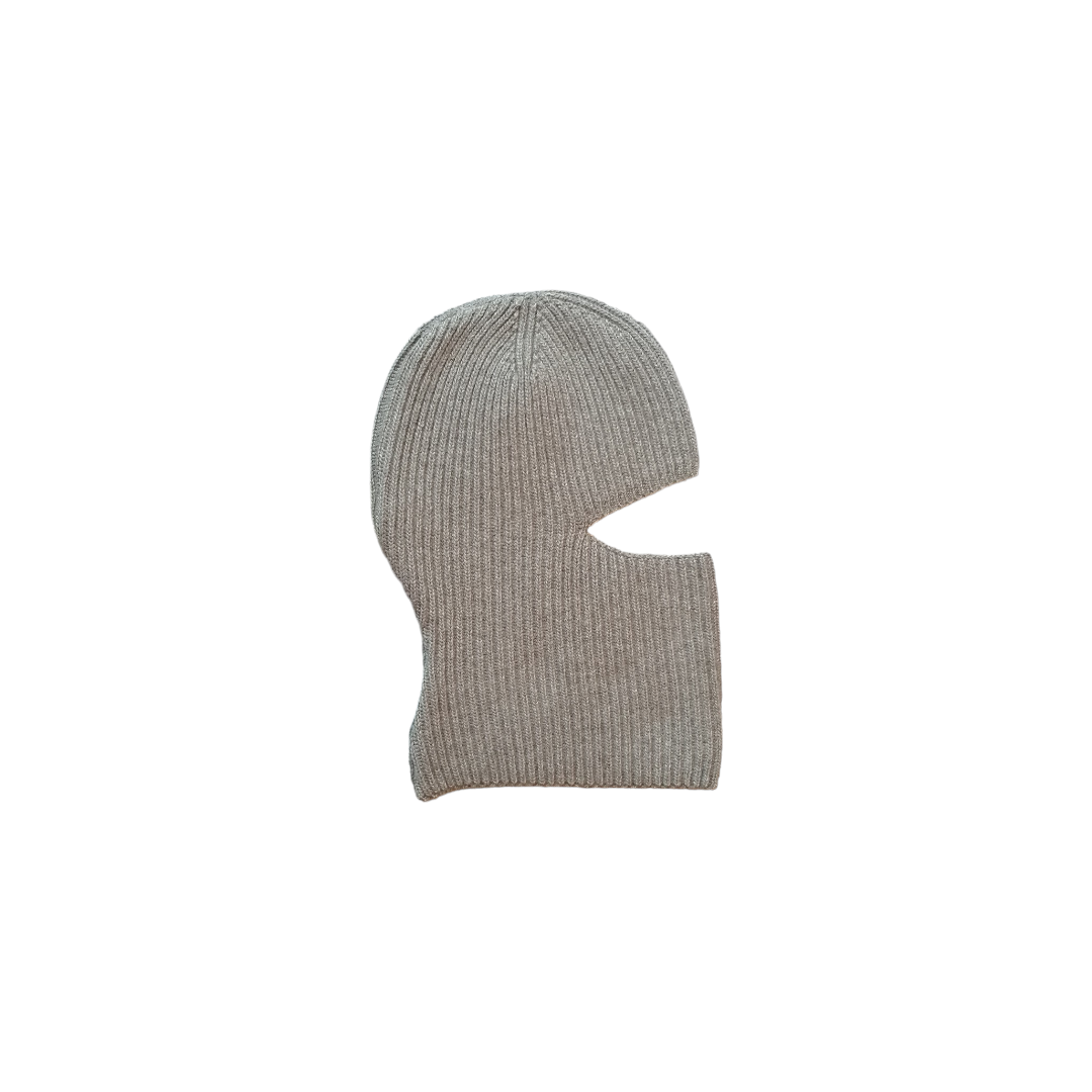Passamontagna beige misto lana e cashmere