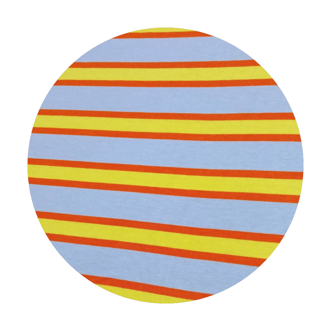 Jogger con elastico in vita cotone elasticizzato a righe fantasia azzurro arancio