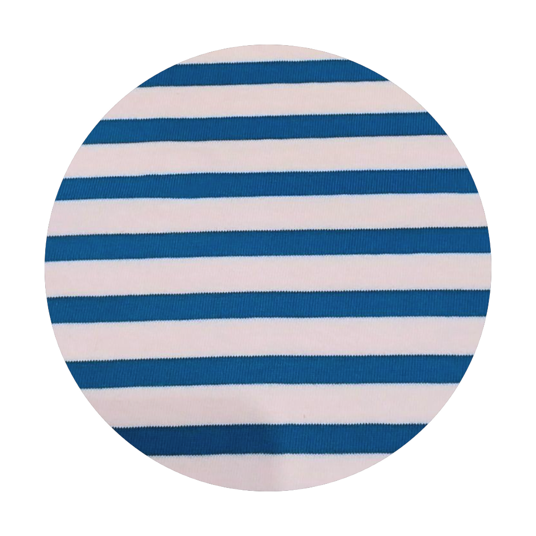 Maglia maniche lunghe righe medie ottanio peso leggero