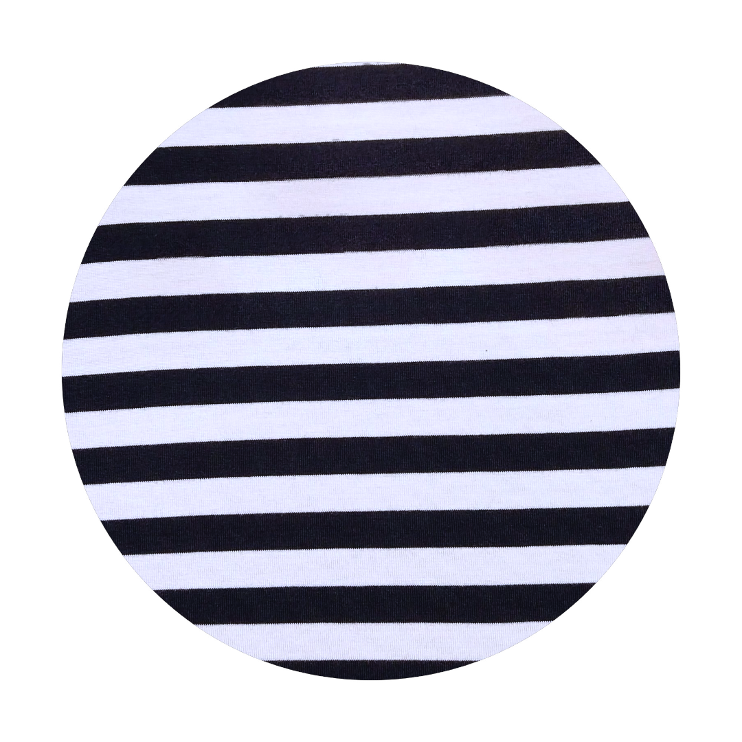 Maglia maniche lunghe righe medie nero peso leggero