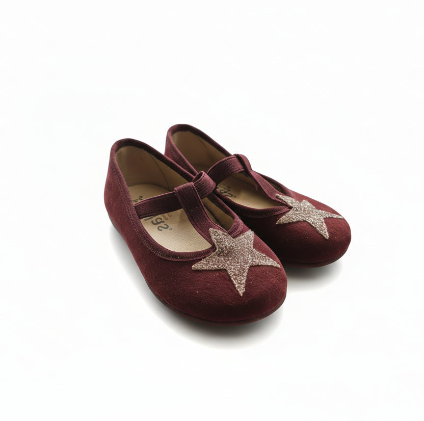 Ballerine stella bordeaux scamosciate
