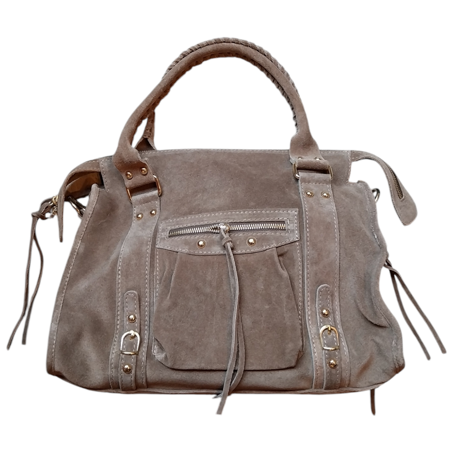 Borsa Maxi Bag pelle scamosciata taupe