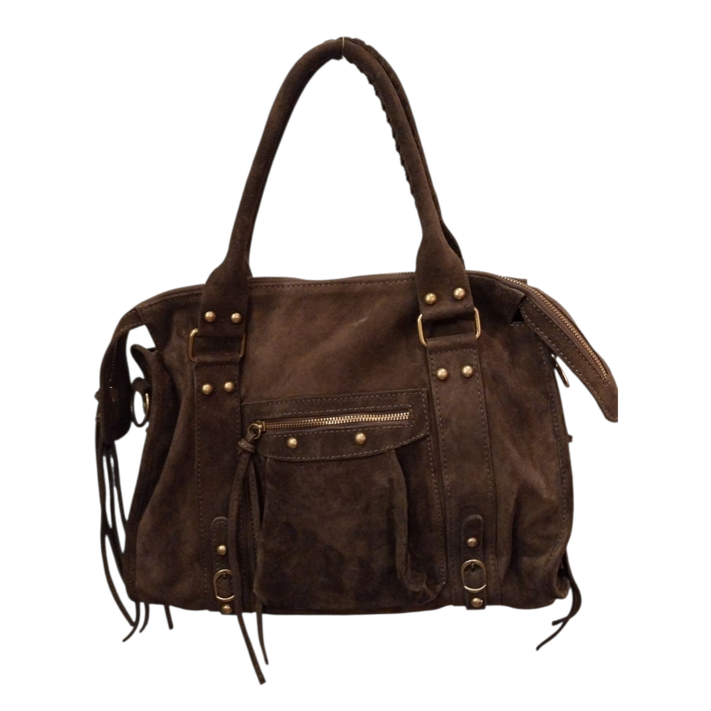 Borsa Maxi Bag pelle scamosciata testa di moro