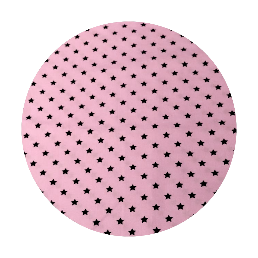 Gonna cotone fermo stelline nere base rosa