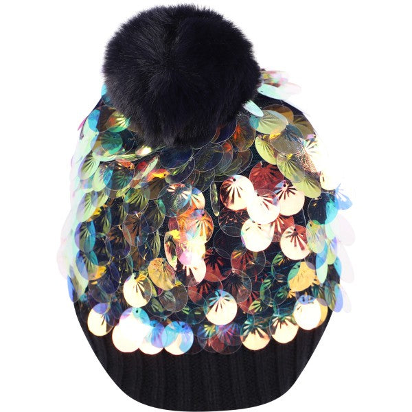 Cappello paillettes blu