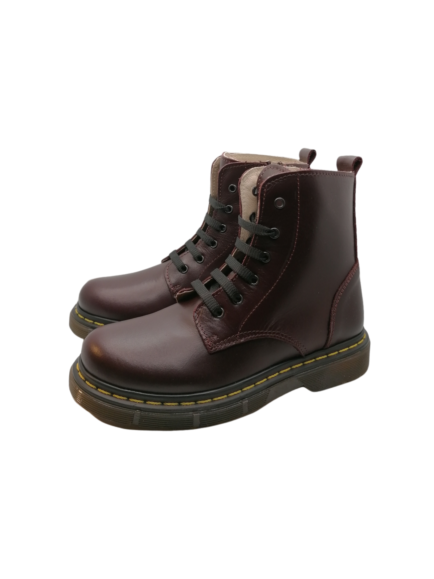 Anfibi in vera pelle bordeaux